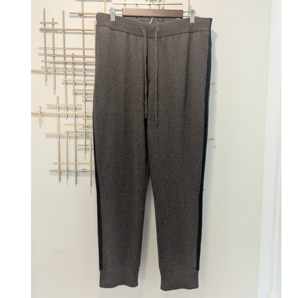 NakedCashmere Green 100%‎ Cashmere Joggers Black Side Stripe Pull On Women's XXL